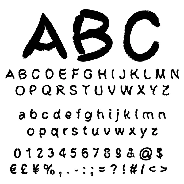 Font grabble sketsa - Stok Vektor