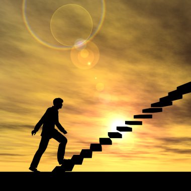 merdiven üzerinde erkek iş adamı 