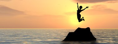 kadın silueti atlama   