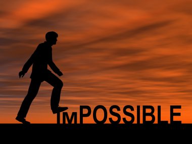 imkansız metnin üzerinde adım işadamı 