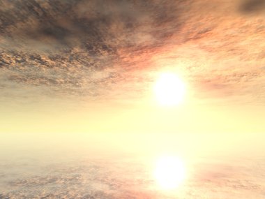 Gün batımında bulutlu gökyüzü 