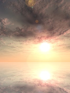 Gün batımında bulutlu gökyüzü 