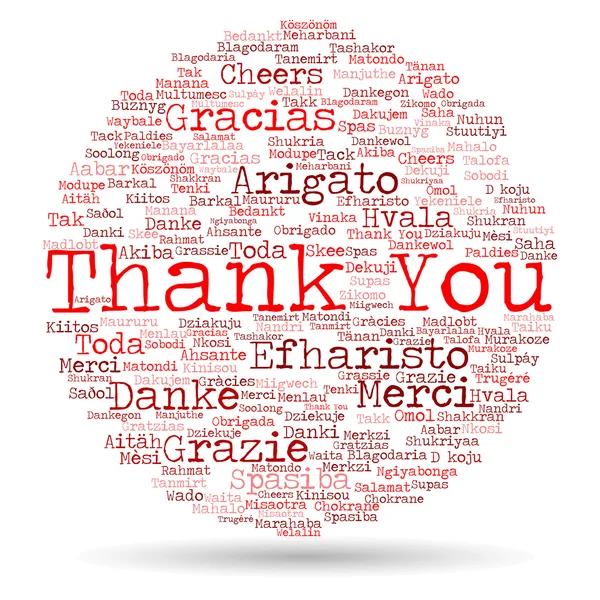 Консервативное облако слов "спасибо" — стоковое фото