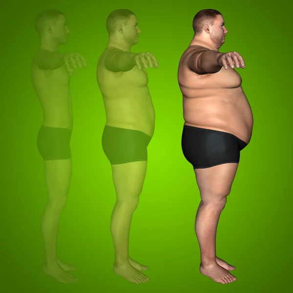 Homme en surpoids vs slim fit — Photo