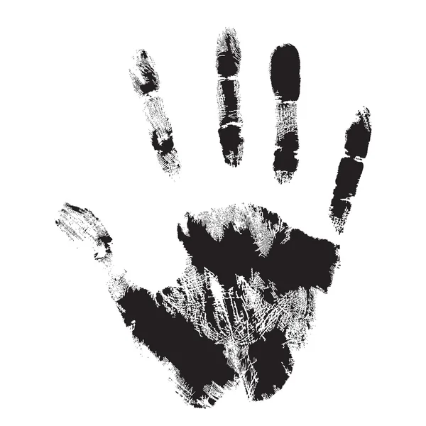 Zwarte menselijke handafdruk — Stockfoto