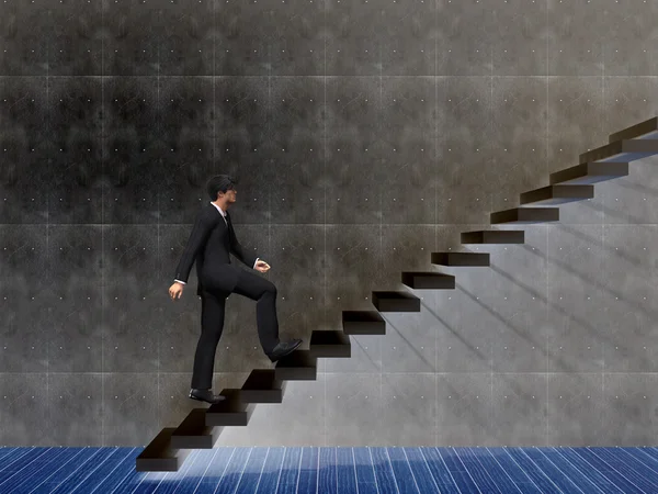 Businessman climbing on a stair — Stock Photo, Image