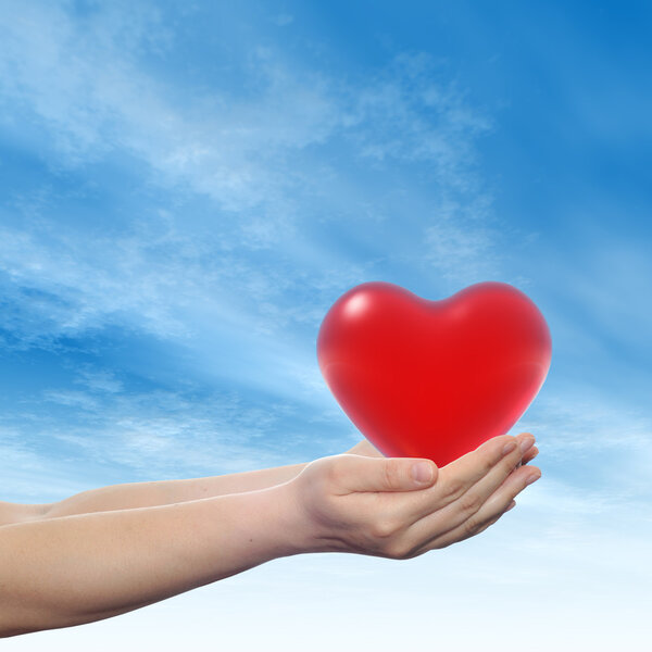  red abstract heart sign 