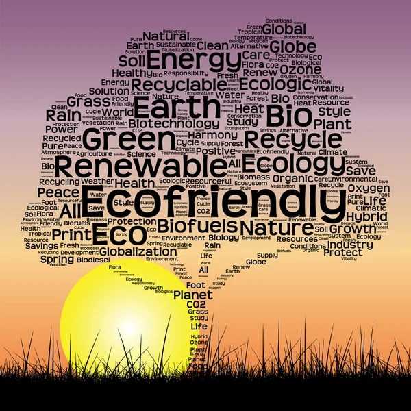 Black ecology text word cloud — Stock Photo, Image