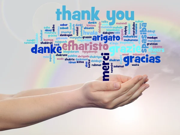 Консервативное облако слов "спасибо" — стоковое фото