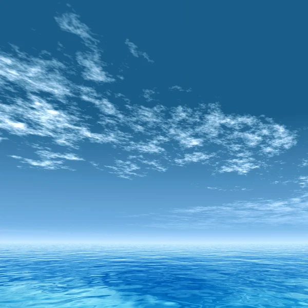 A víz hullámok és a sky cloudscape — Stock Fotó
