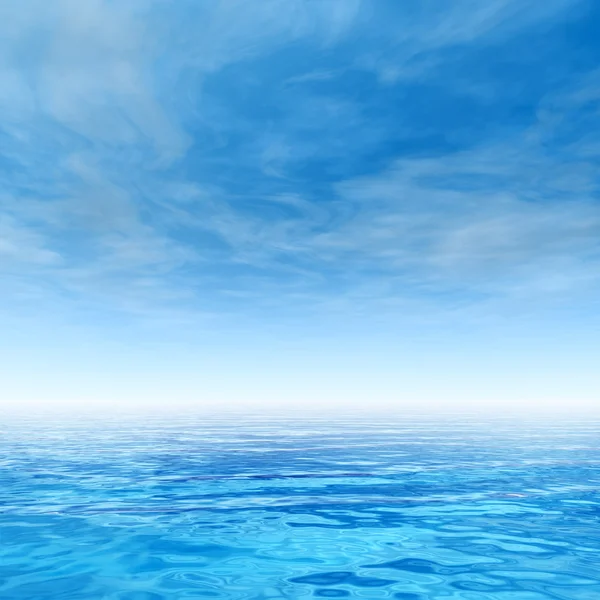 Oceaan water golven en hemel — Stockfoto