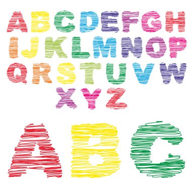 renkli yazı tipi koleksiyon