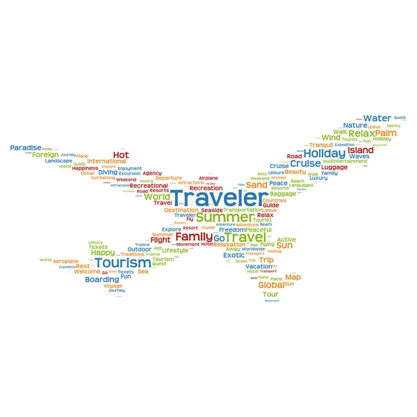 Tourism plane silhouette — Stock Vector
