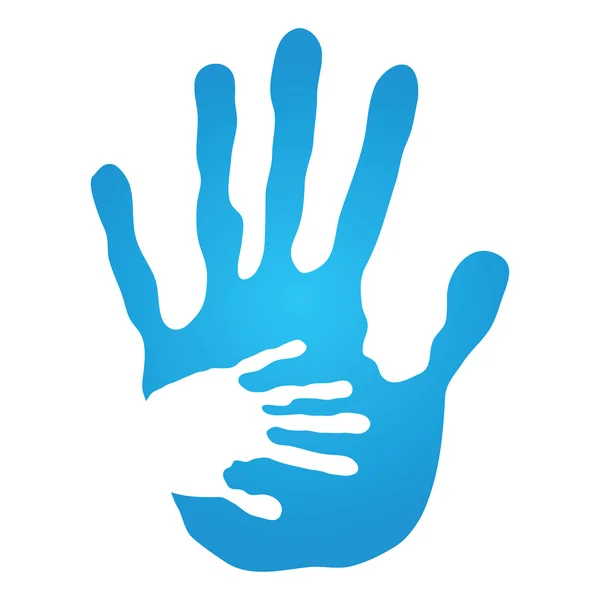 Empreintes de mains mère et enfant — Image vectorielle