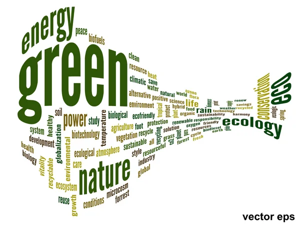 Ecologische woordwolk — Stockvector