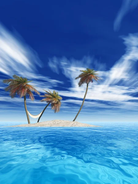 palmiye ağaçları ile egzotik ada