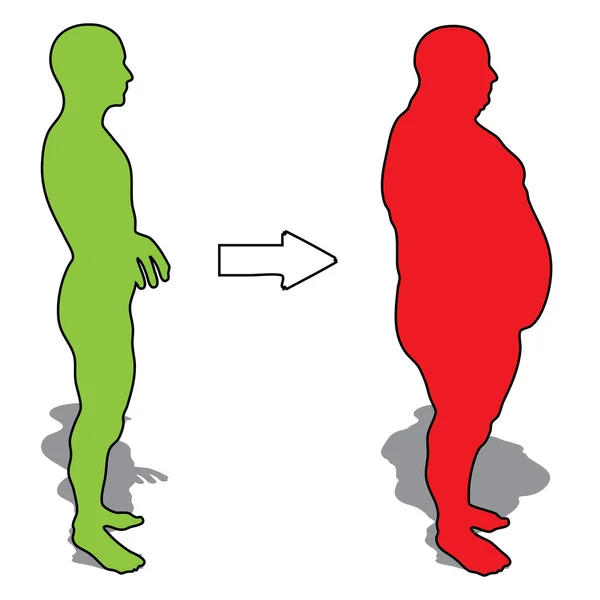 Overgewicht vs slim fit man — Stockfoto