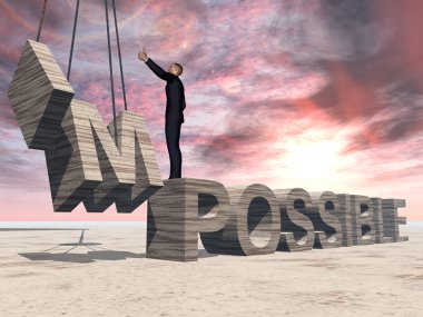 imkansız metnin üzerinde duran adam 