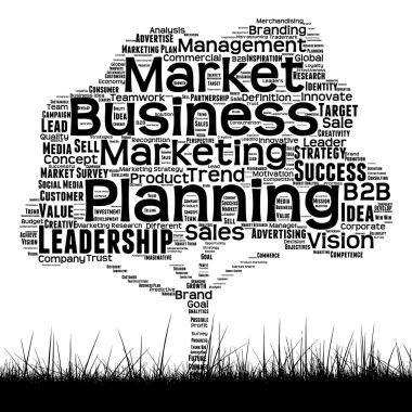 siyah medya ağaç ve otların kelime bulutu 