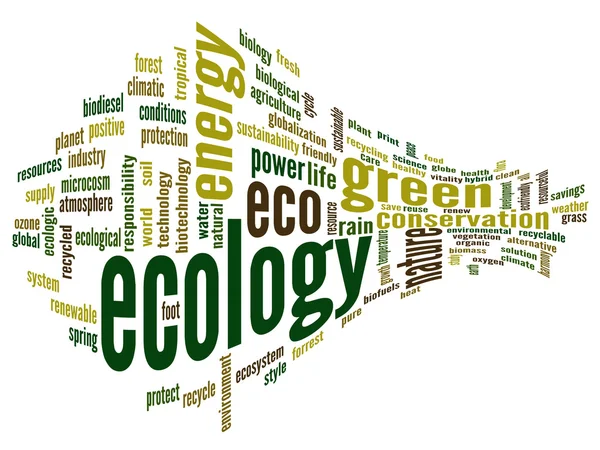 Abstracte ecologie en instandhouding word cloud — Stockfoto