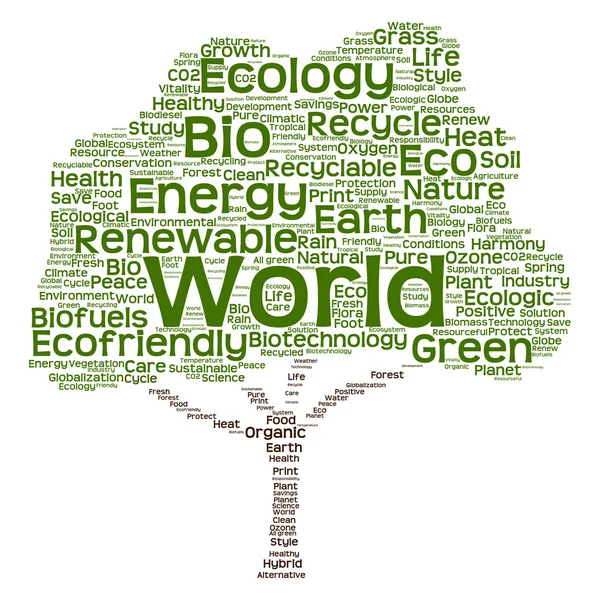 Ekologi text som word cloud — Stockfoto