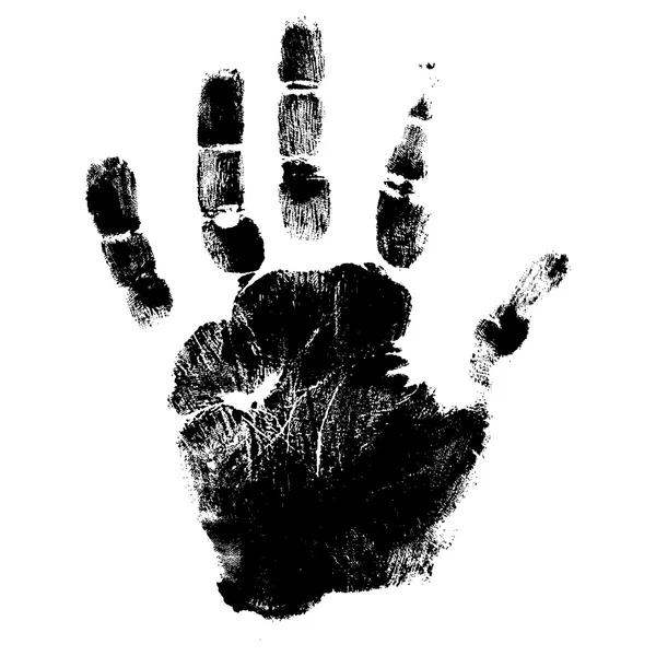 Чёрный отпечаток руки — стоковое фото