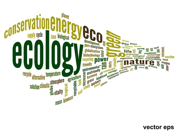 Ecología palabra nube — Vector de stock