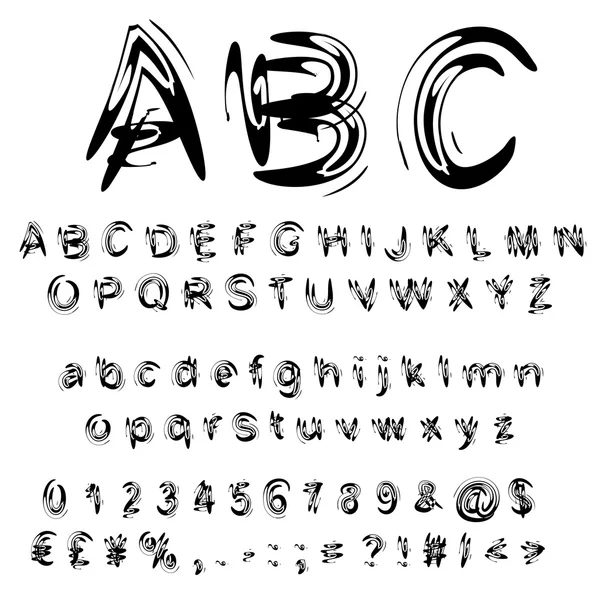 Font cat tulisan tangan - Stok Vektor