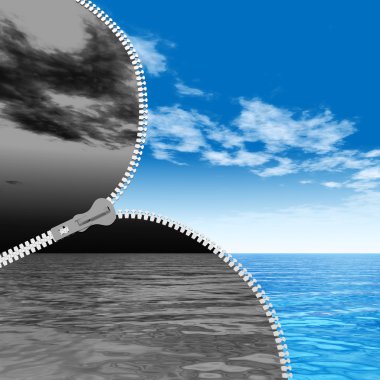 dramatik karanlık gökyüzü ve mavi gökyüzü 