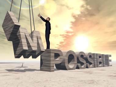 imkansız metnin üzerinde duran adam 