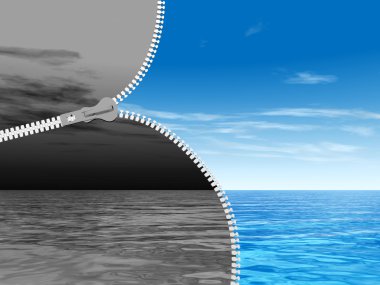 dramatik karanlık gökyüzü ve mavi gökyüzü 