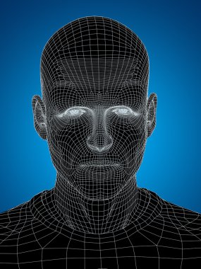 Tel kafes genç adam yüz 