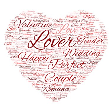 Sevgililer günü wordcloud metin