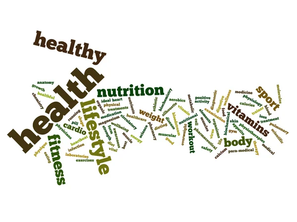抽象的健康词云 — 图库照片
