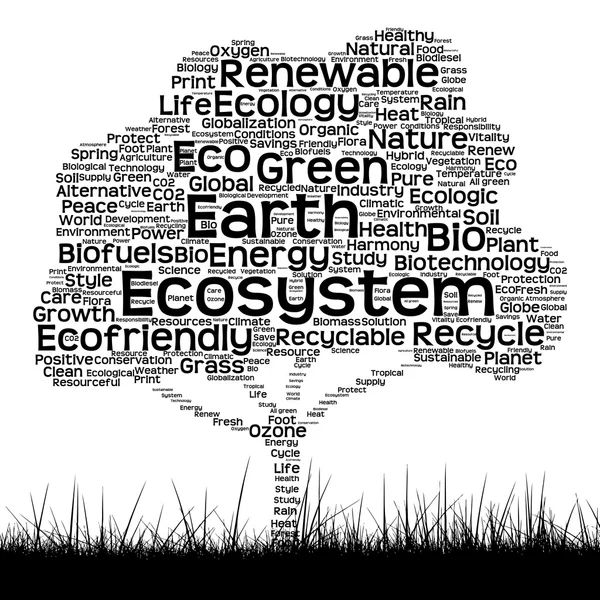 Ecología texto palabra nube — Foto de Stock