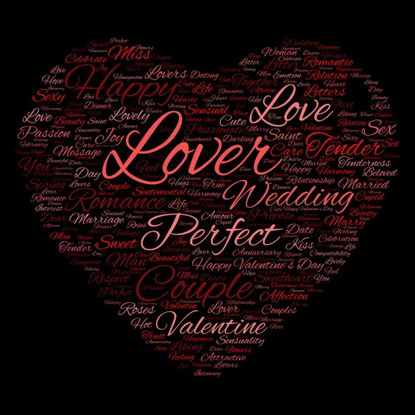 San Valentín wordcloud texto — Foto de Stock