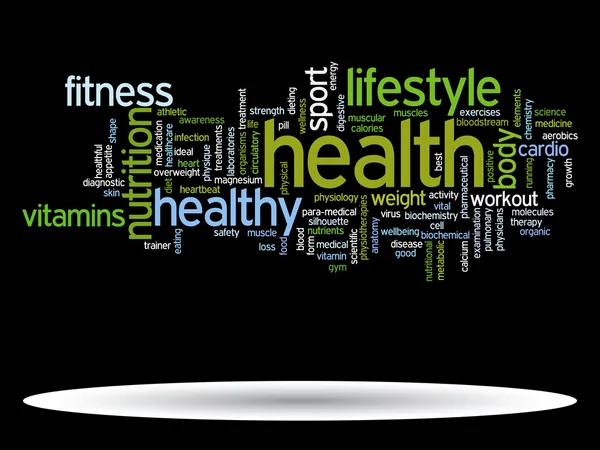 Gezondheid voeding word cloud — Stockfoto