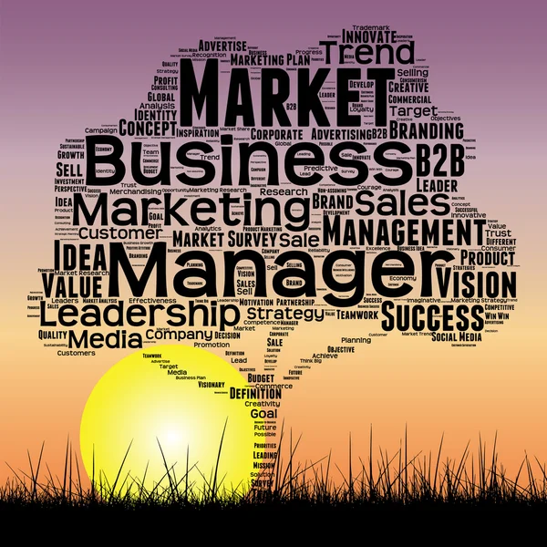 Business tree word cloud — Stock Photo, Image