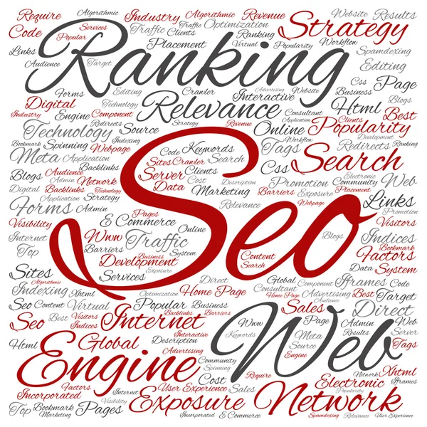 Seo abstract square word cloud — Stock Photo, Image