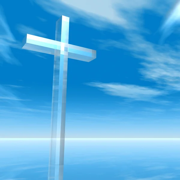 Conceptual glass cross — Stock Photo, Image