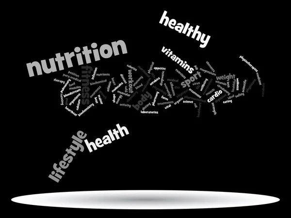 Gezondheid voeding word cloud — Stockfoto