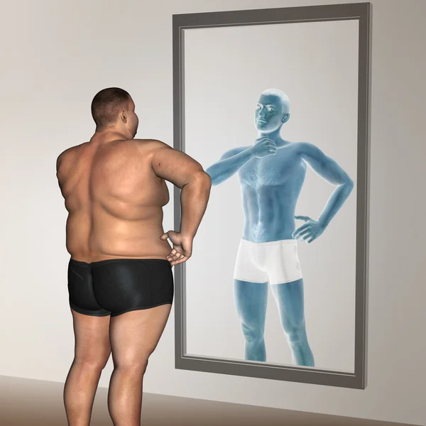 Sovrappeso vs uomo magro — Foto Stock