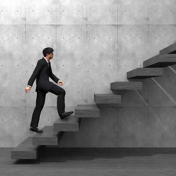 Businessman climbing on a stair — Stock Photo, Image