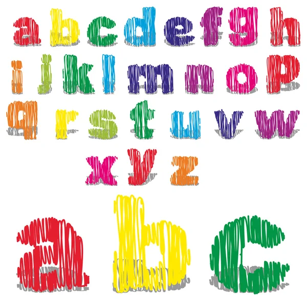 Kleurrijke handgeschreven lettertype — Stockfoto