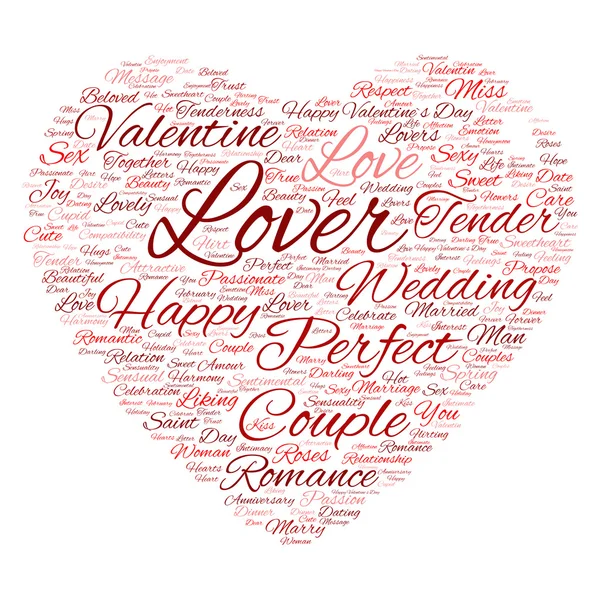 Valentinstag Wordcloud-Text — Stockfoto