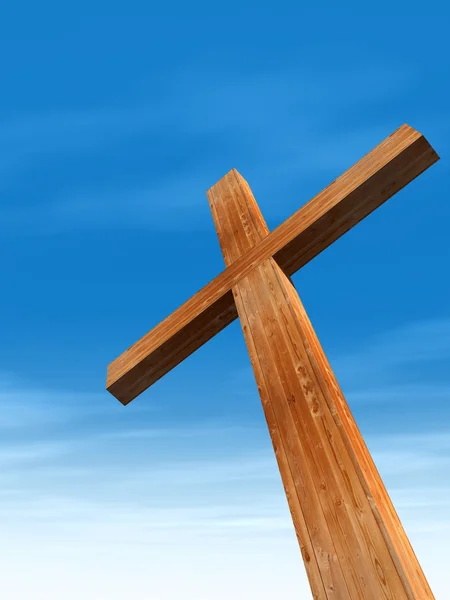 Conceptual wooden cross — Stock Photo, Image