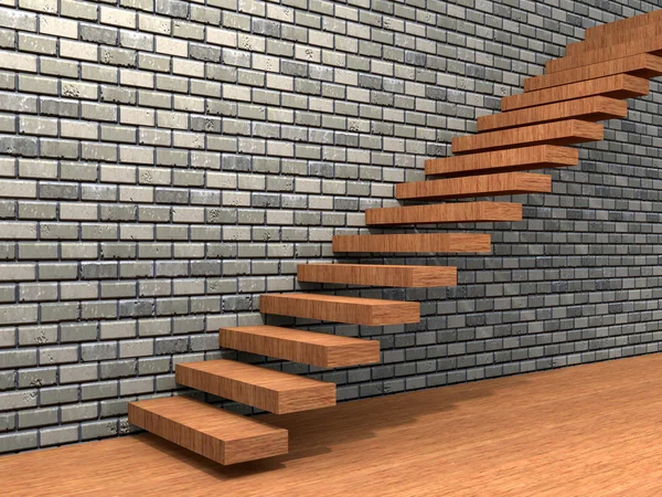 Kavramsal kahverengi merdiven — Stok fotoğraf