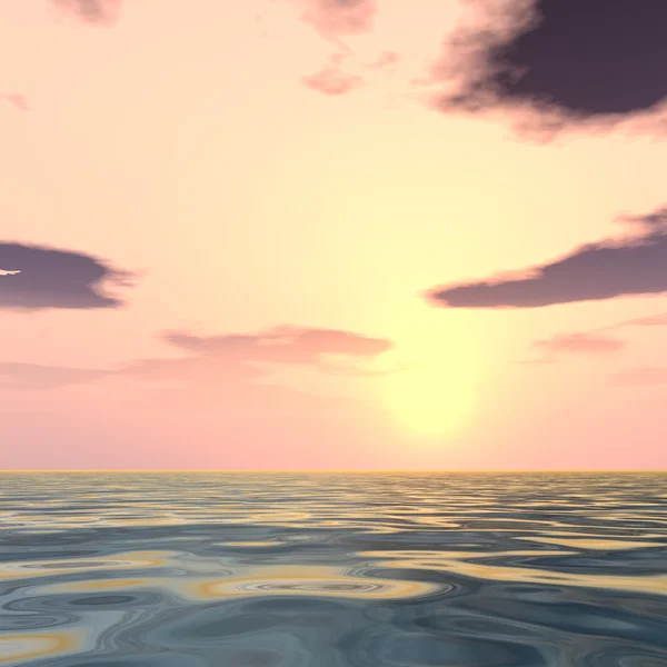 लहरों और आकाश के साथ समुद्र दृश्य — स्टॉक फ़ोटो, इमेज