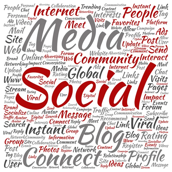 Media marketing word cloud — Stockfoto