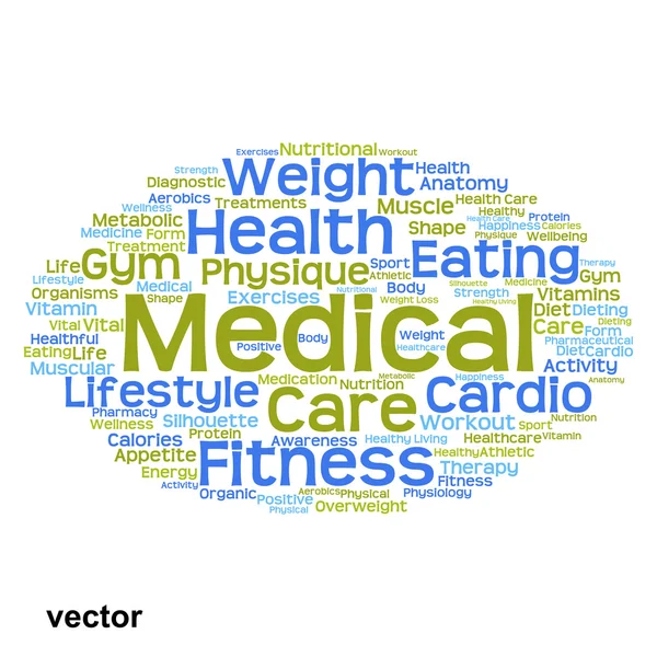 Zdravotní diety slovo mrak — Stockový vektor